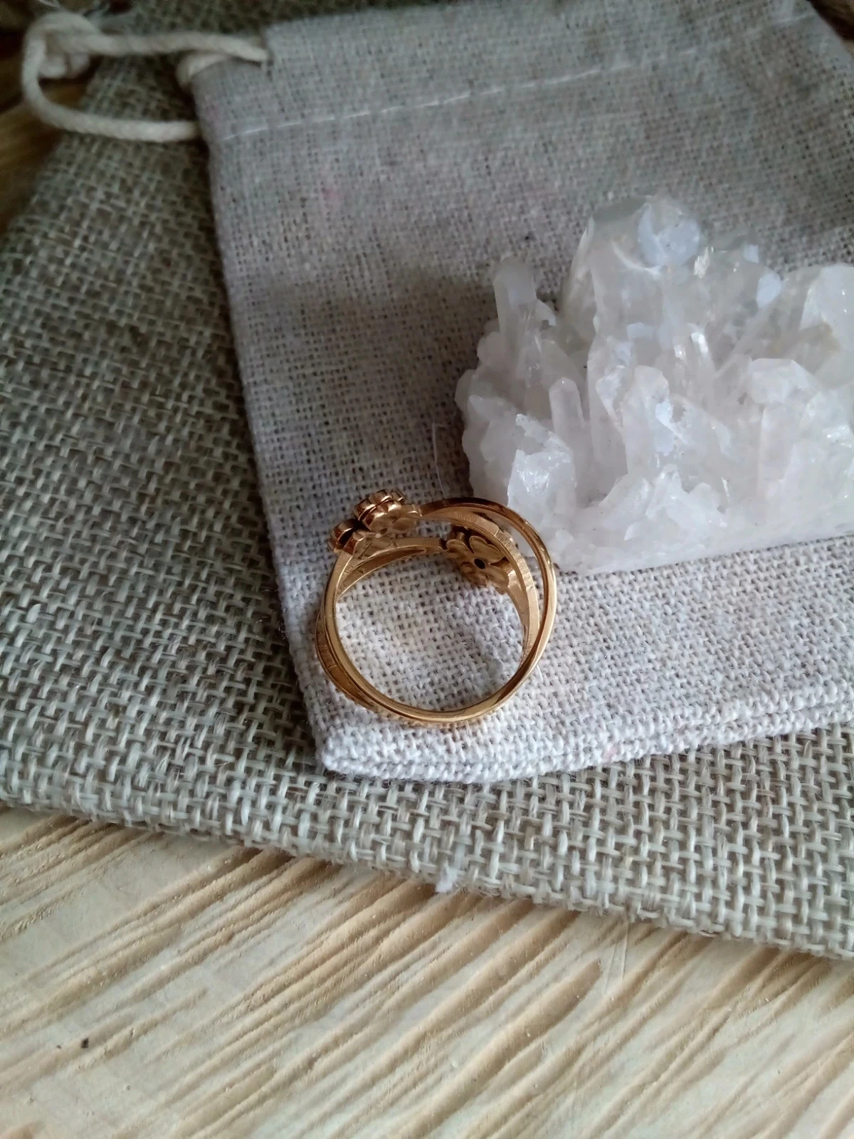 Bague fleurs bohèmes en acier – photo 3